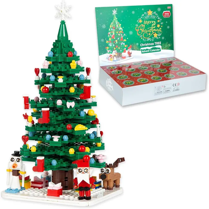 Calendario de Adviento árbol de Navidad de bloques, 779 piezas