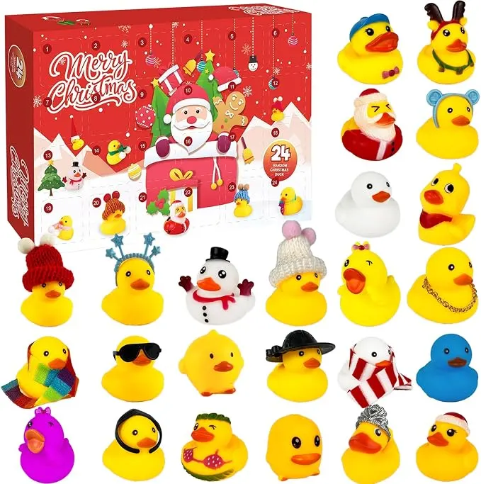 Calendario de Adviento de patitos de goma, 24 patitos